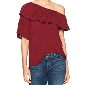 Paige ‘Pax’ red rouge shoulderless top sz small